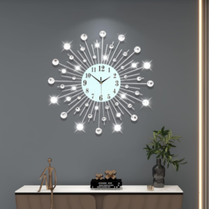 Modern 24-Inch Silver Wall Clock: Elevate your decor with our Modern 24-Inch Silver Wall Clock.