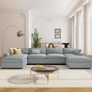 Introducing the Merax Light Grey Down-Filled Sectional Sofa Set, the epitome of comfort and style. Sink into luxurious down-filled cushions as you relax in your living room or apartment.