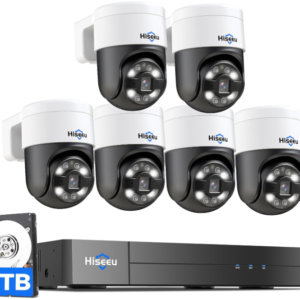 Elevate your home surveillance with the Hiseeu 4K PoE PTZ Camera System. Featuring advanced human tracking technology,