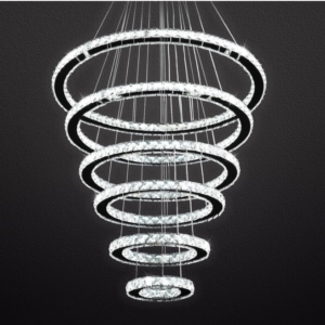 Siljoy LED Ring Crystal Chandelier: Illuminate your space with the enchanting Siljoy LED Ring Crystal Chandelier, a masterpiece of modern design.