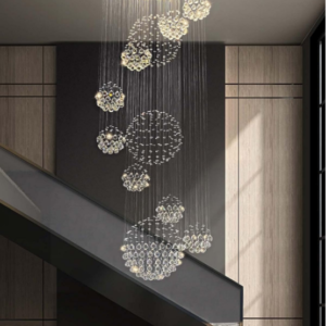 Spiral Raindrop Chandelier: Elevate your space with our Spiral Raindrop Chandelier, a stunning fusion of modern luxury and functionality.