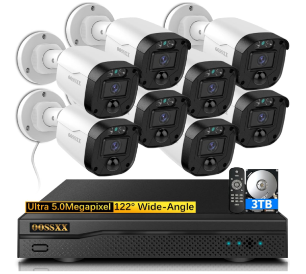 Enhance your security with our Full HD 5MP Outdoor Wired Security Camera System. With crisp 5-megapixel resolution,