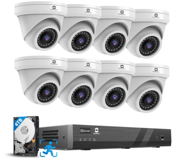 Safeguard your property with the GWSECU 16CH 4K PoE Security system, featuring high-resolution 8MP cameras equipped with advanced detection capabilities.