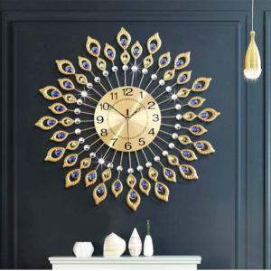 Elegant 26.3 Inch Gold 3D Wall Clock: Elevate your decor with our Elegant 26.3 Inch Gold 3D Wall Clock. Crafted with precision, its non-ticking mechanism ensures tranquility in any space.