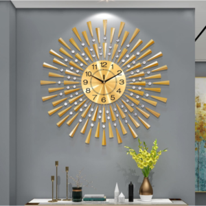 Modern Large Gold Wall Clock: Elevate your decor with our Modern Large Gold Wall Clock.