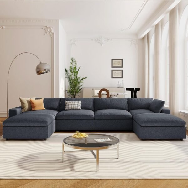 Upgrade your living space with the Merax Dark Grey Down-Filled Sectional Sofa Set, offering both style and comfort.