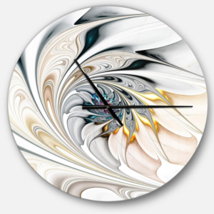 White Stained Glass Floral Metal Clock: Elevate your decor with our White Stained Glass Floral Metal Clock.