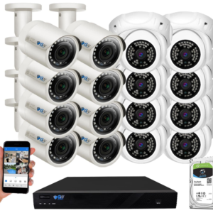 Upgrade your security with the GW Security 16CH 4K NVR featuring 16x 5MP AI PoE Cameras. Experience advanced surveillance with smart human detection technology,