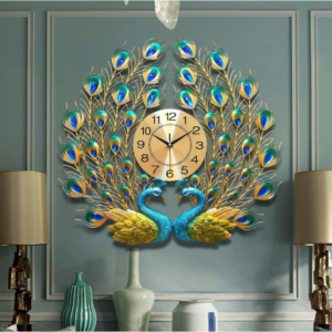 Large Peacock Wall Clock: Elevate your decor with our Large Peacock Wall Clock.