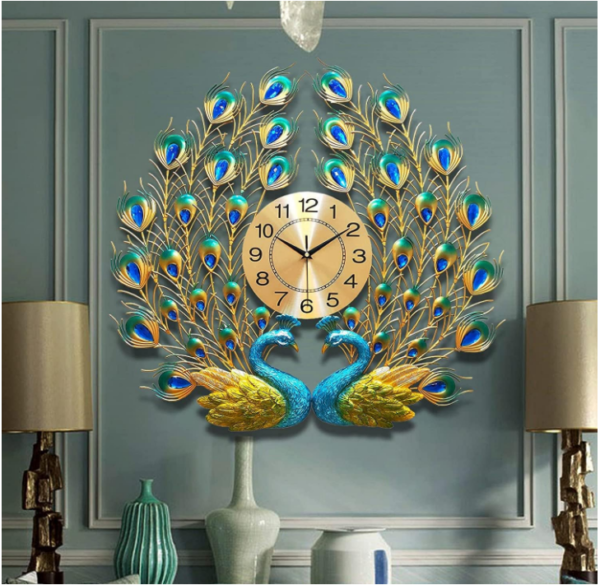 Large Peacock Wall Clock: Elevate your decor with our Large Peacock Wall Clock.