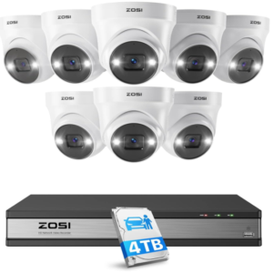 Experience enhanced security with the ZOSI 16CH 4K PoE Security System, featuring advanced person/vehicle detection and 2-way audio communication.