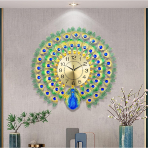 Peacock Wall Clock: Enhance your décor with our Peacock Wall Clock, measuring 23.7 inches.