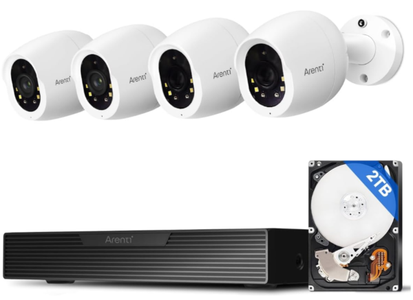 Experience unparalleled security with the Arenti 4K POE Security Camera System. Equipped with advanced AI person and vehicle detection,