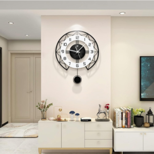 Introduce elegance to your space with our Modern 17-Inch Silent Pendulum Wall Clock.