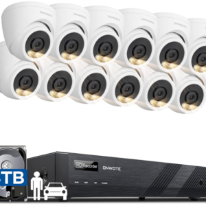 Safeguard your business with the ONWOTE 16CH 4K NVR PoE Security System, featuring advanced AI detection capabilities and 12 high-resolution 6MP cameras.