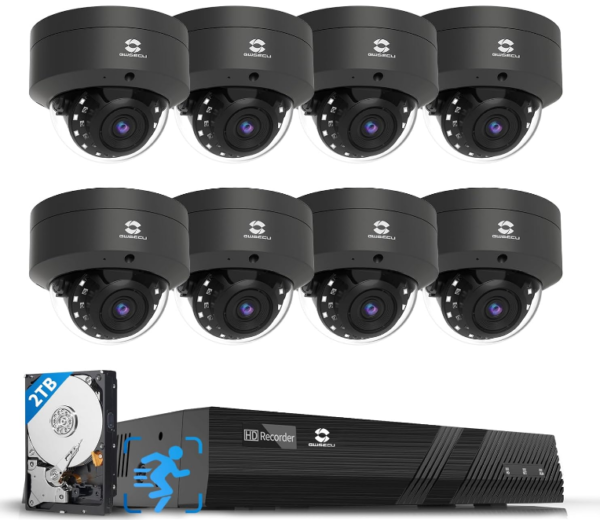 Upgrade your security with the GWSECU 8CH Security System, featuring high-definition 5MP PoE cameras and smart AI detection capabilities.