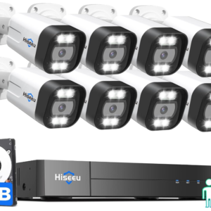 Safeguard your property with the Hiseeu PoE Security System, boasting 8 high-resolution cameras and a generous 3TB HDD for extensive storage. With advanced human and vehicle detection capabilities, enjoy enhanced surveillance both indoors and outdoors. Benefit from audio-video monitoring, ensuring comprehensive coverage and peace of mind. The expandable 4K PoE NVR with 16 channels offers flexibility for future upgrades. Easy to install and operate, this system provides reliable protection for your home or business. Invest in Hiseeu's advanced security solution and enjoy comprehensive monitoring and peace of mind.