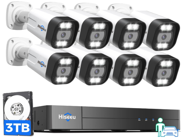 Safeguard your property with the Hiseeu PoE Security System, boasting 8 high-resolution cameras and a generous 3TB HDD for extensive storage. With advanced human and vehicle detection capabilities, enjoy enhanced surveillance both indoors and outdoors. Benefit from audio-video monitoring, ensuring comprehensive coverage and peace of mind. The expandable 4K PoE NVR with 16 channels offers flexibility for future upgrades. Easy to install and operate, this system provides reliable protection for your home or business. Invest in Hiseeu's advanced security solution and enjoy comprehensive monitoring and peace of mind.