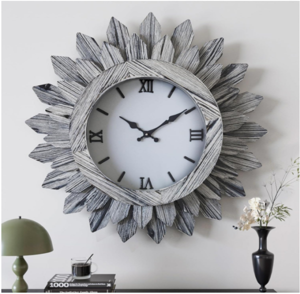 Boho Sunburst 24'' Wall Clock: Introduce charm with our Boho Sunburst 24'' Wall Clock, boasting a silent mechanism.