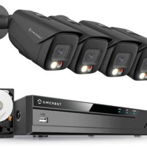 Secure your property with the Amcrest 4K Security System, equipped with four high-resolution cameras and a pre-installed 2TB HDD for extensive storage.