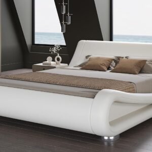 Experience luxury and comfort with the SHA CERLIN Queen Sleigh Bed. Its ergonomically designed headboard provides optimal support while adding a touch of elegance to your bedroom.