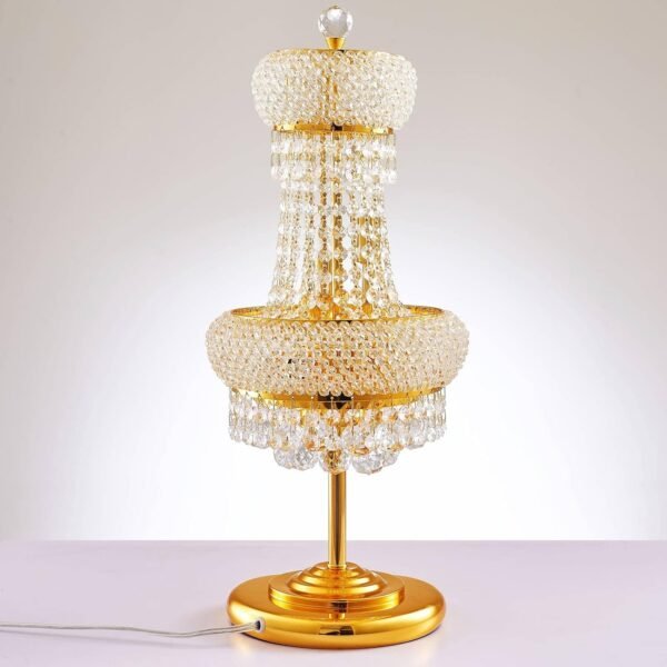 Elevate your décor with our Golden Empire Crystal Ball Table Lamp. With its classic empire style and golden finish,