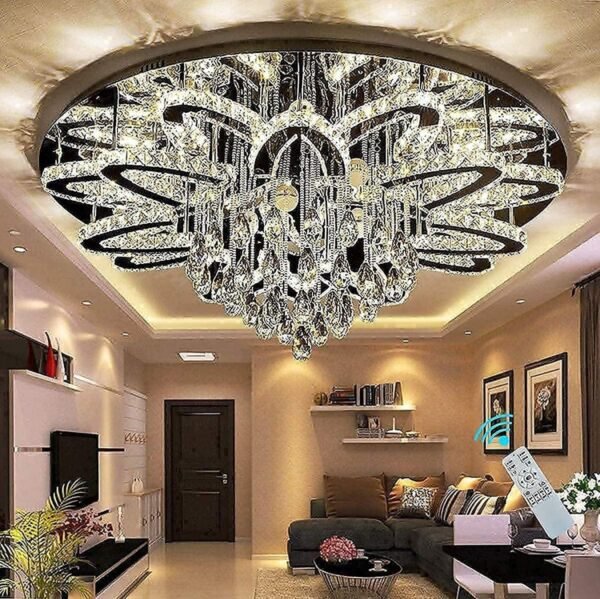 Add a touch of glamour to your space with our 32" Modern K9 Crystal Flush Mount Chandelier. This exquisite fixture combines contemporary design with the timeless allure of K9 crystal,